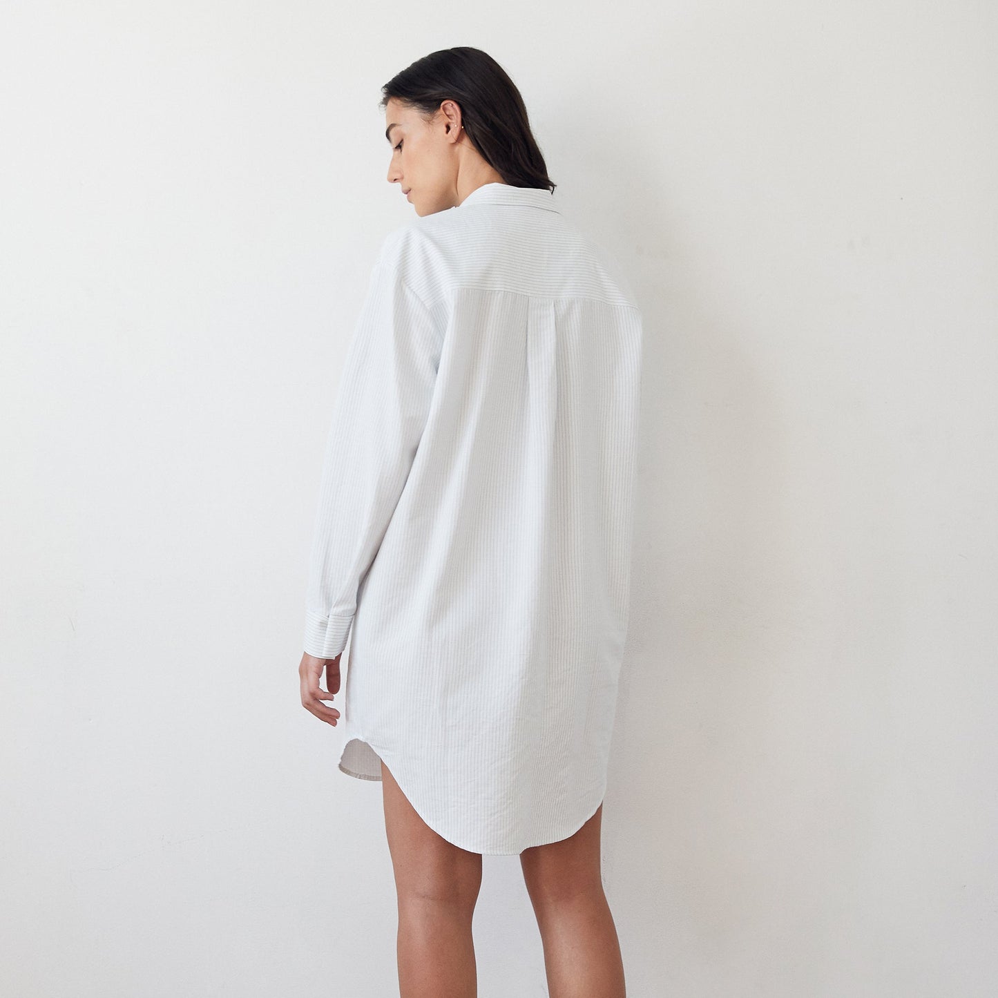 Back view of woman wearing Mathilde Shirt Dress