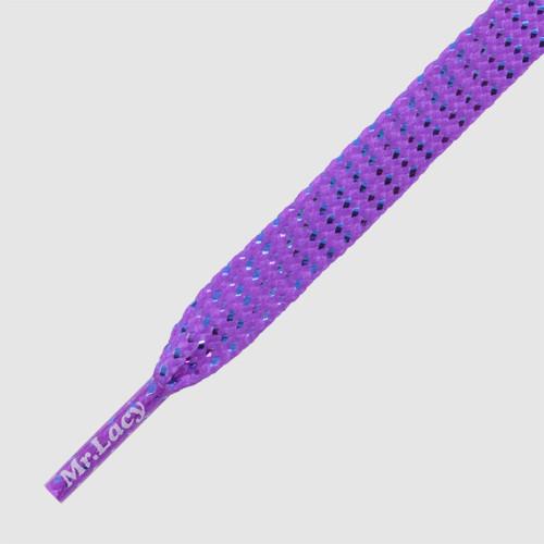Flatties Shoelaces - Purple/Chrome