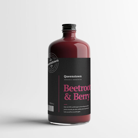 Beetroot and berry smoothie bottle