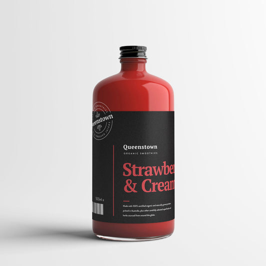 Strawberries and cream smoothie bottle